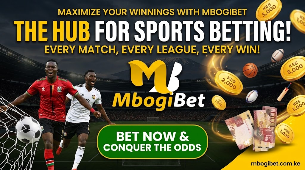Sports betting hub visual with football action and KES coin graphics